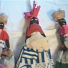 Mother & Daughters Jamaican Dolls .Real Ivory Earrings .