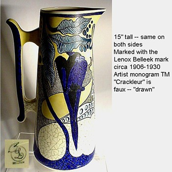 Rare American Belleek BIRD Vase