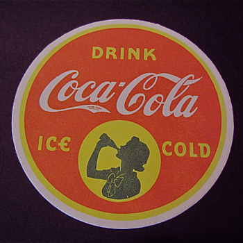 Silhouette Girl Coca Cola coaster 1939 to 1941