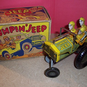 Marx Tin Jumpin' Jeep Toy - 1940's