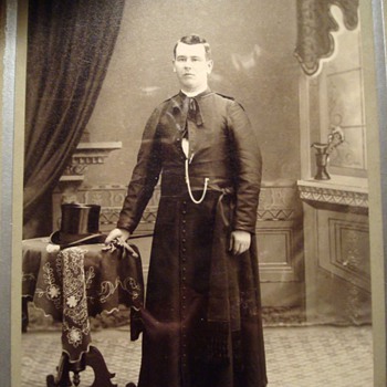 A Priest and a Tophat on a Cabinet Card