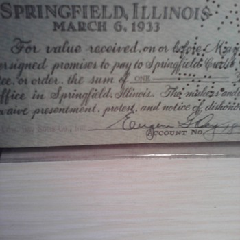 1933 depression document. - Paper