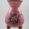 Harrach Enameled Cased glass vase with applied ball feet, ca. 1880