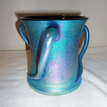 Three Handled Bohemian Vase - Art Glass