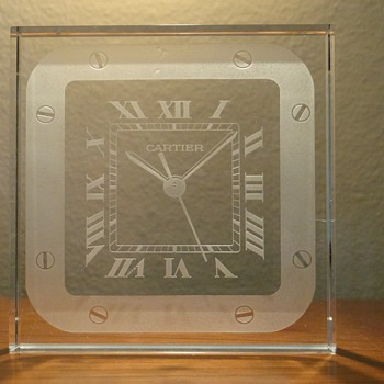 CARTIER CRYSTAL SANTOS PAPER WEIGHT CLOCK - Clocks