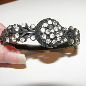 Japanned and Paste Rhinestone bracelet