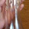 Pretty clear iridescent glass vase.