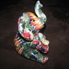 Colorful floral patchwork porcelain elephant