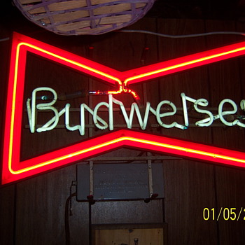 Old budwiser neon sign