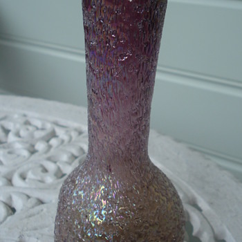 Overshot Bohemian Iridescent Organic? Vase - Art Glass