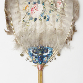 Lovely fixed Feather Fan, Tortoise shell