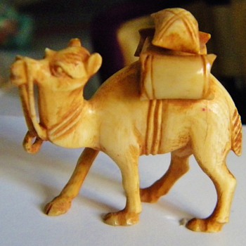 Vintage Antique Carved Ivory Camel Netsuke 1.75 x 1.60" Found in Hibachi Drawer