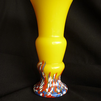 Kralik Cased yellow with Spatter - Art Glass
