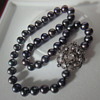 Grey South See Pearl Necklace, with Victorian brooch pin as clasp