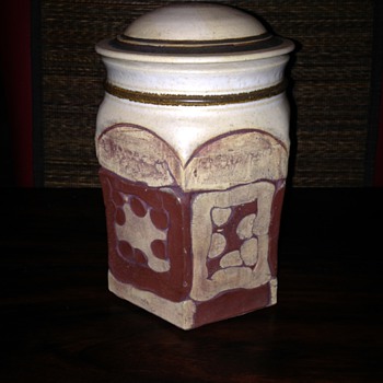 Brutalist Lidded Jar - Art Pottery