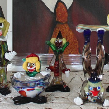 HANDMADE ITALY MURANO VENETIAN GLASS CLOWNS