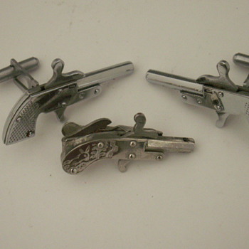 2mm pinfire cuff links & tie clasp - Fine Jewelry