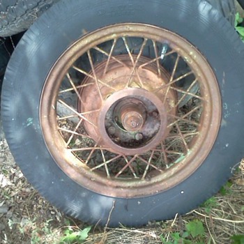I need information on these old spoke wire wheels we found in a pile of old tires