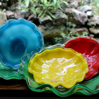 Kurata Japan glass serving plates - Art Glass