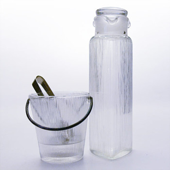 ISI decanter and ice bucket, Lennart Andersson (Gullaskruf, 1960s) - Art Glass