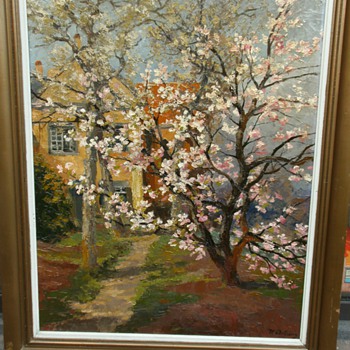 Painting by Willem Delsaux, belgian painter