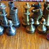 Chess set from? pewter and brass ?, weighs 7 1/2 pounds