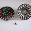 Pink and Green Silver Buttons