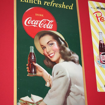 Coca cola cardboard poster