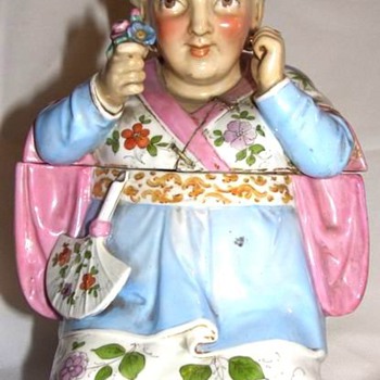 VERY OLD MEISSEN ? FIGURAL TOBACCO JAR - Tobacciana