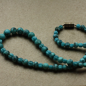 Turquoise glass necklace