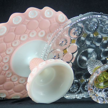 Jeweled Moon and Star by Co-Operative Flint Glass, c.1896 & Phoenix Glass, c.1929 - Glassware