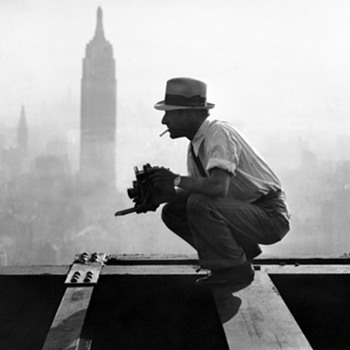 Charles C. Ebbets in 1932 the day he took the famous "Men on a Beam" image of 11 steelworkers having lunch above the Manhattan. - Photographs