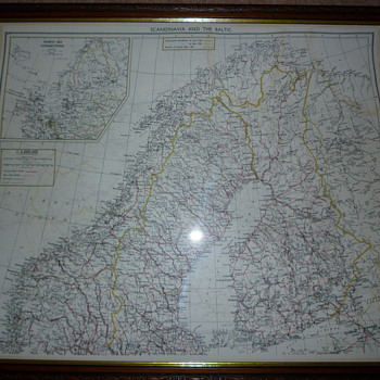 British WW11 silk escape map, Scandinavia and the Baltic. - Military and Wartime