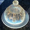 Northwood Jewel and Flower Opalescent Butter Dish