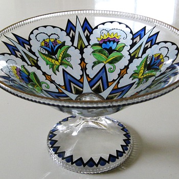 Art Deco Fachschule Bowl Haida/Steinschoenau Bohemia 20Cent - Art Deco