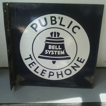 Bell System Public Telephone Flange Sign