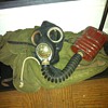 ww2 gas mask and backpack