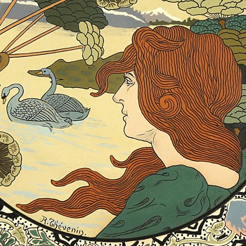 1898 Charles René Thévenin Villeroy & Boch, Mettlach Ceramic Charger - Art Nouveau