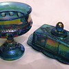 Blue Carnival Glass