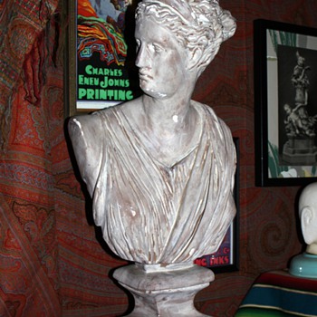 Circa 1900 [?] Chalkware Bust of Diana - Art Nouveau