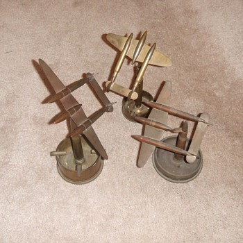 Trio of P-38 Trench Art Ashtrays - Military and Wartime