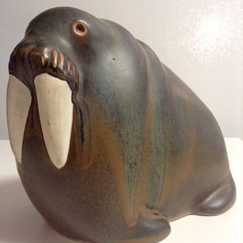 Arabia Finland Porcelain Walrus Sculpture by Taisto Kaasinen - Art Pottery
