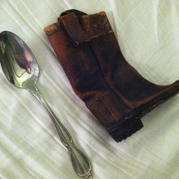 Tiny Leather Boots - Cobbler/Salesman Samples - 1800's?