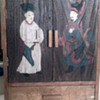 Old  Asian  Wood  PaintedStorage Box With Drawers