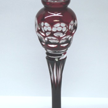 Ruby Cut to Clear Crystal - Hand Made Hand Cut in Hungary -24% Pbo - Bottles