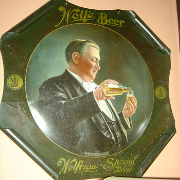 Wolf's Brewing Co. tin sign-Stillwater,MN - Breweriana