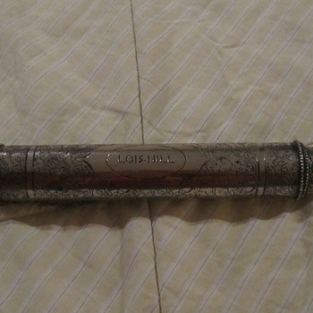 Lois Hill Letter Canister ? Cigar Holder ? - Sterling Silver