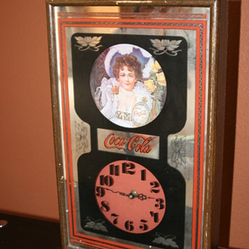 1973 Coca Cola mirrored battery-operated clock - Coca-Cola