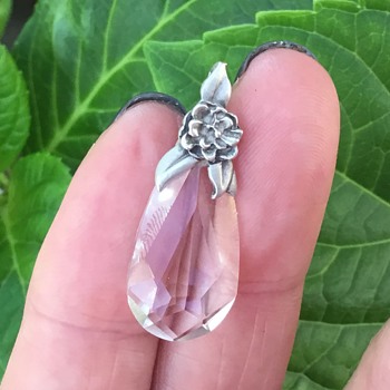 Silver Glass Drop Pendant - Fine Jewelry