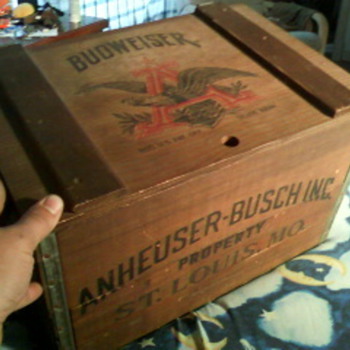 anheuser-busch wooden beer crate